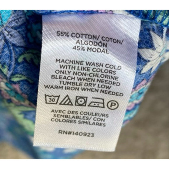 LOFT Blue Floral Smocked Maxi Dress Cottagecore Romantic Garden XS Wedding Party - Picture 7 of 8